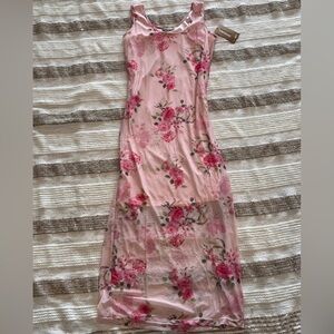 Pink Floral Maxi Dress